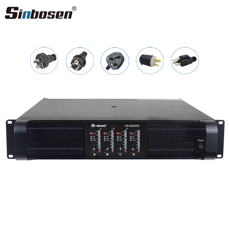 Sinbosen Amplificador Digital 4 Canais Class Td Audio Professional Music Dj Power Public Address 1000w Amplifier