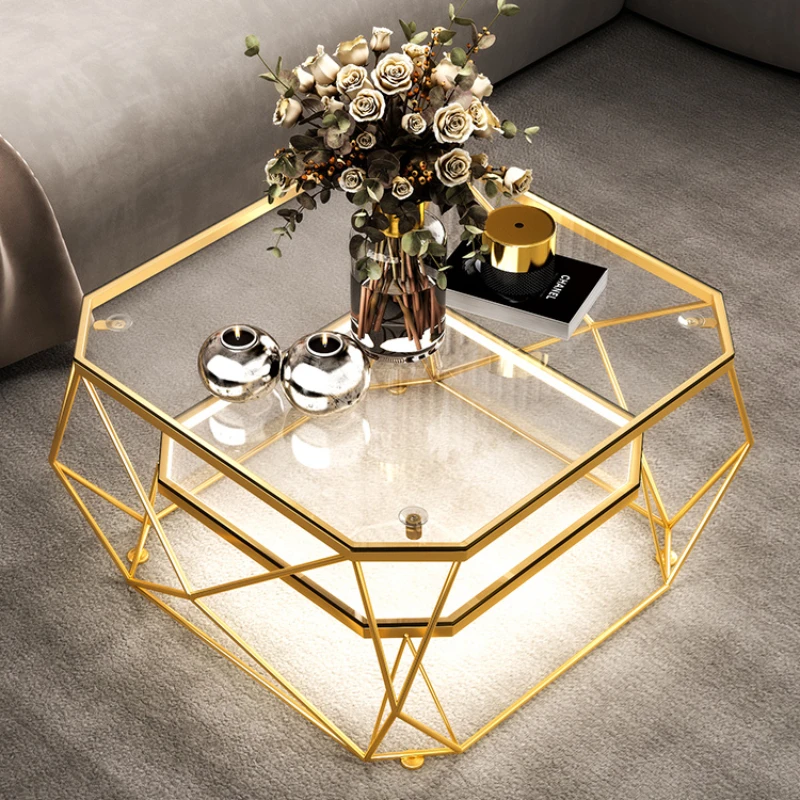 

Modern Entrance Design Coffee Tables Glass Garden Decor Elegant Coffee Tables Dining Mesa Centro Living Room Furniture YQ50CT