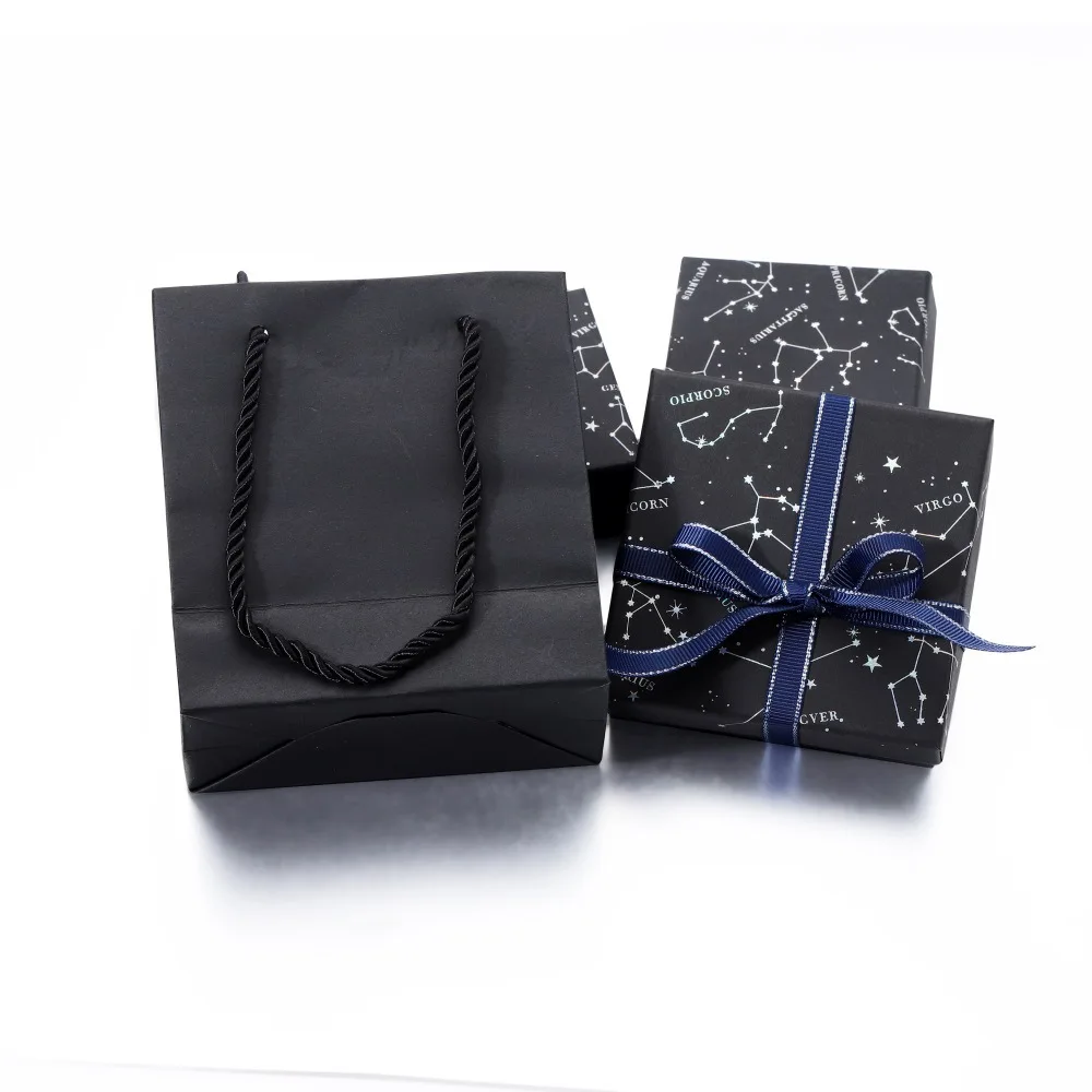 

Jewelry Box Earrings Black Constellation Pattern Gift Box Jewelry Box Ring For And Jewelry. Suitable For Birthdays And Earrings