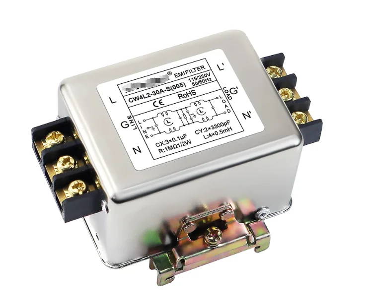 EMI power filter CW4L2-30A-S (005) rail double section 30A rail type 30A DC220V purification anti-interference