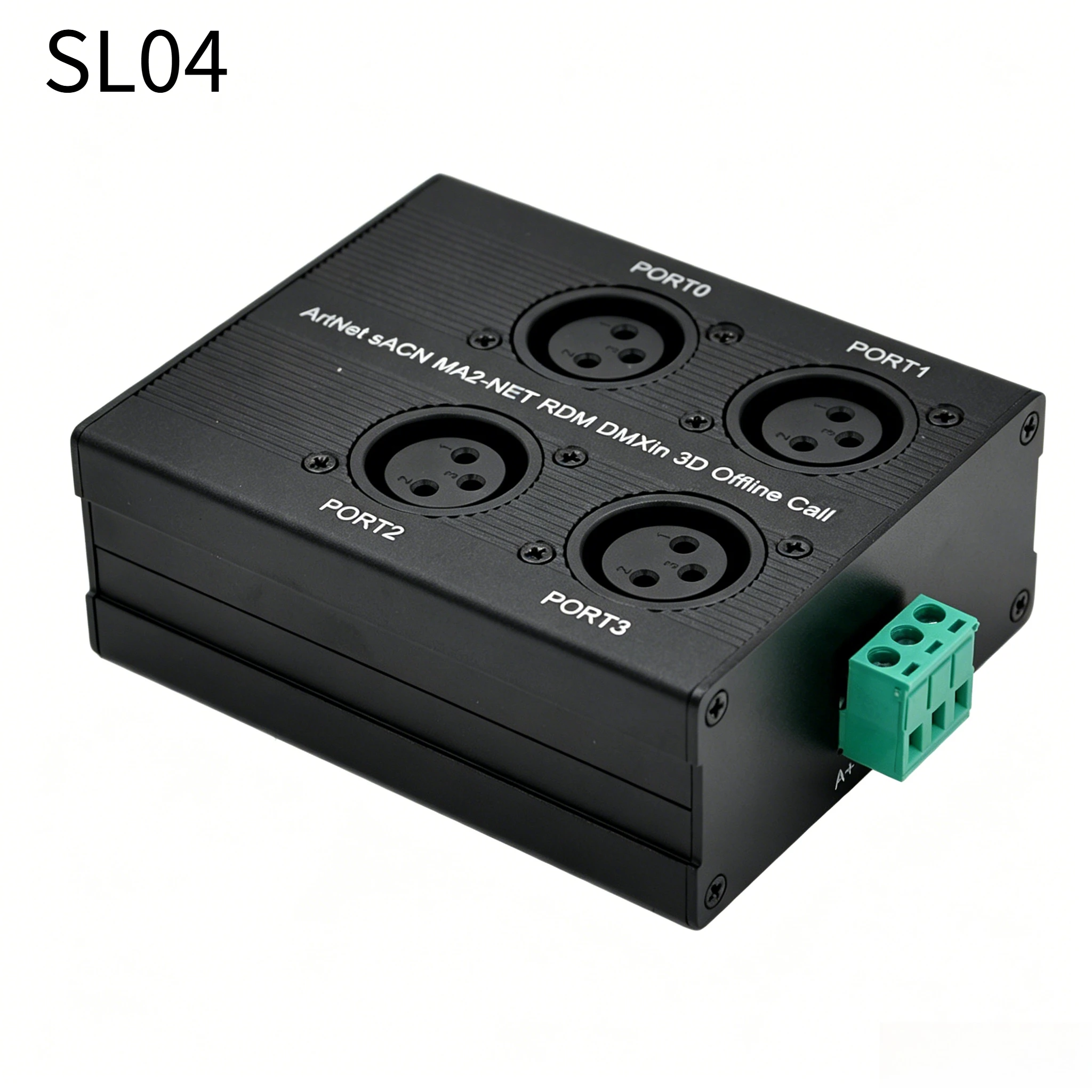 SL04 Super Stage Light DMX512 Controller, 4 Port ArtNet SACN Ethernet DMX Node with 54 Built-in RGB Lighting Effects