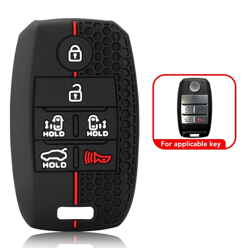 جديد 6 أزرار سيليكون سيارة البطاقة عن بعد مفتاح غطاء قذيفة فوب لكيا سيدونا/جراند/كرنفال/سورينتو L580 اكسسوارات صندوق