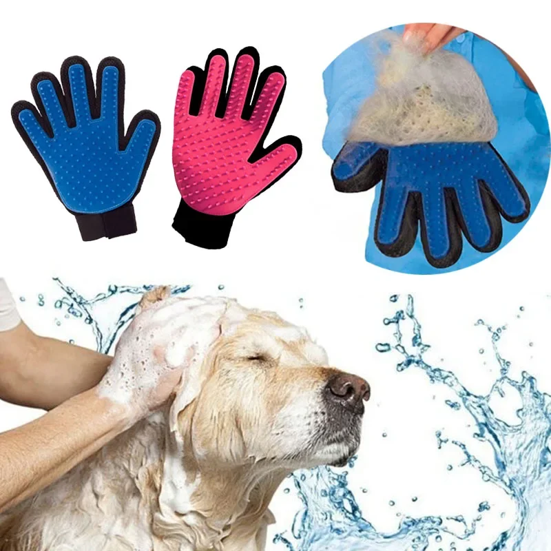 Pet Hair Glove Comb Dog and Cats Grooming Pet Brush Glove Deshedding Gentle Efficient Dogs Glove Brush Comb for Cats