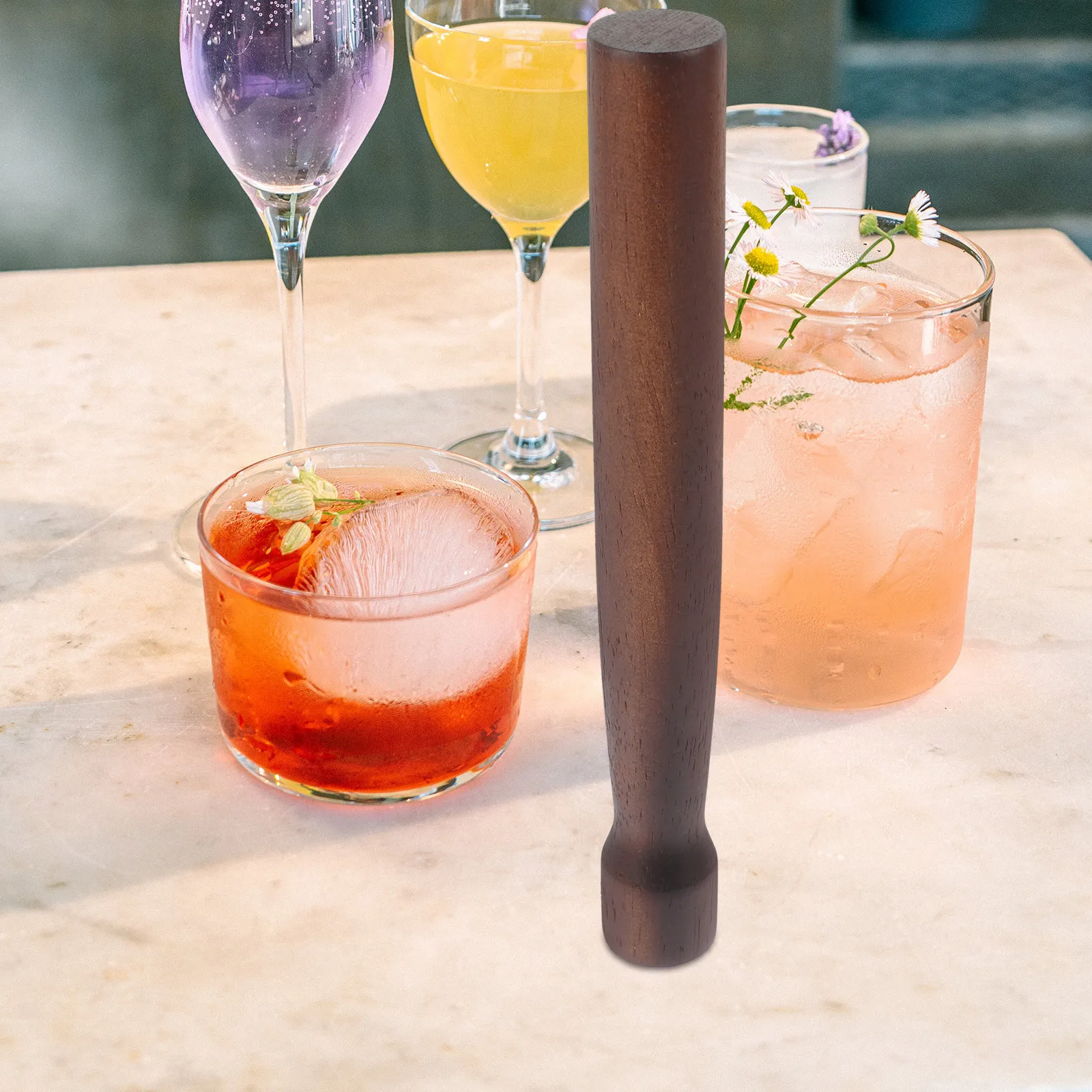 

Wooden Muddler For Cocktail Bar Ice Grinding Rod Lemon Pressing Stick Drink Mixer Tool Bartender Essential Home Supplies