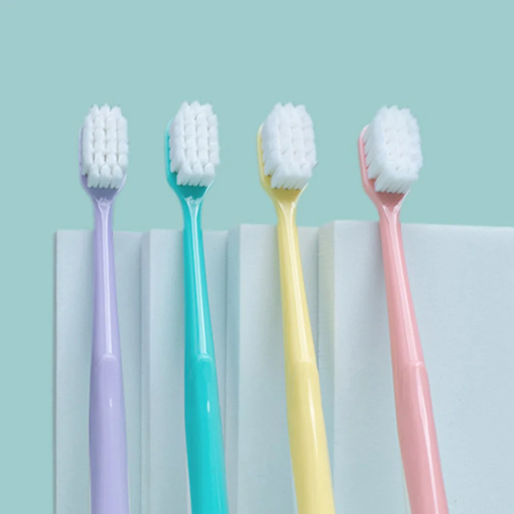 

4Pcs Cotton Soft Toothbrush Set for Adults Premium Soft Bristles Dental Care Tools Portable Teeth Cleaning Brush Japanese Style