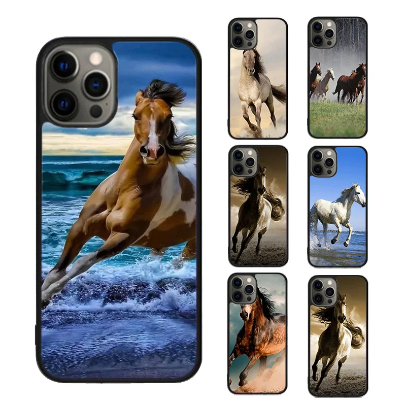 Galloping Horse Phone Case cover For iPhone SE2020 15 16 14 13 Pro Max Coque 12 11 Pro Max For Apple 8 PLUS 7 6S fundas