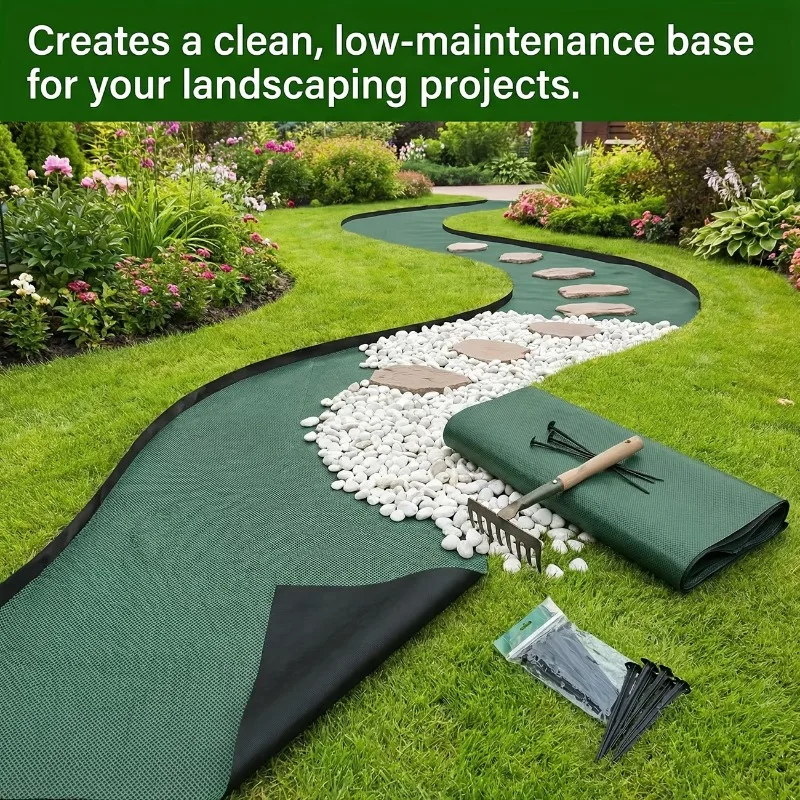 Garden Landscape Weed Control Fabric Heavy Duty Driveway Gardening Mat Barrier Ground Cover Flower Plant Breathable Protector