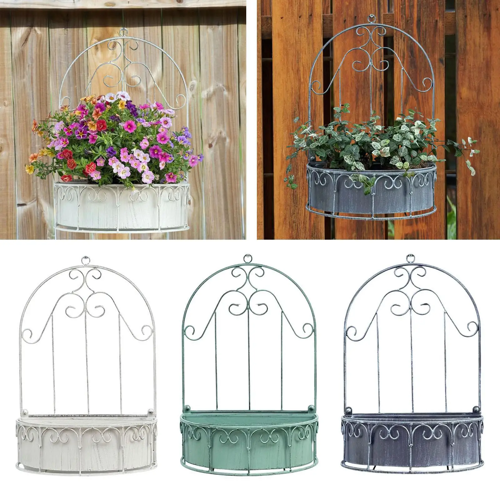 زارع مثبت على الحائط قابل للفصل للاستخدام الداخلي والخارجي صندوق زهور معلق #3