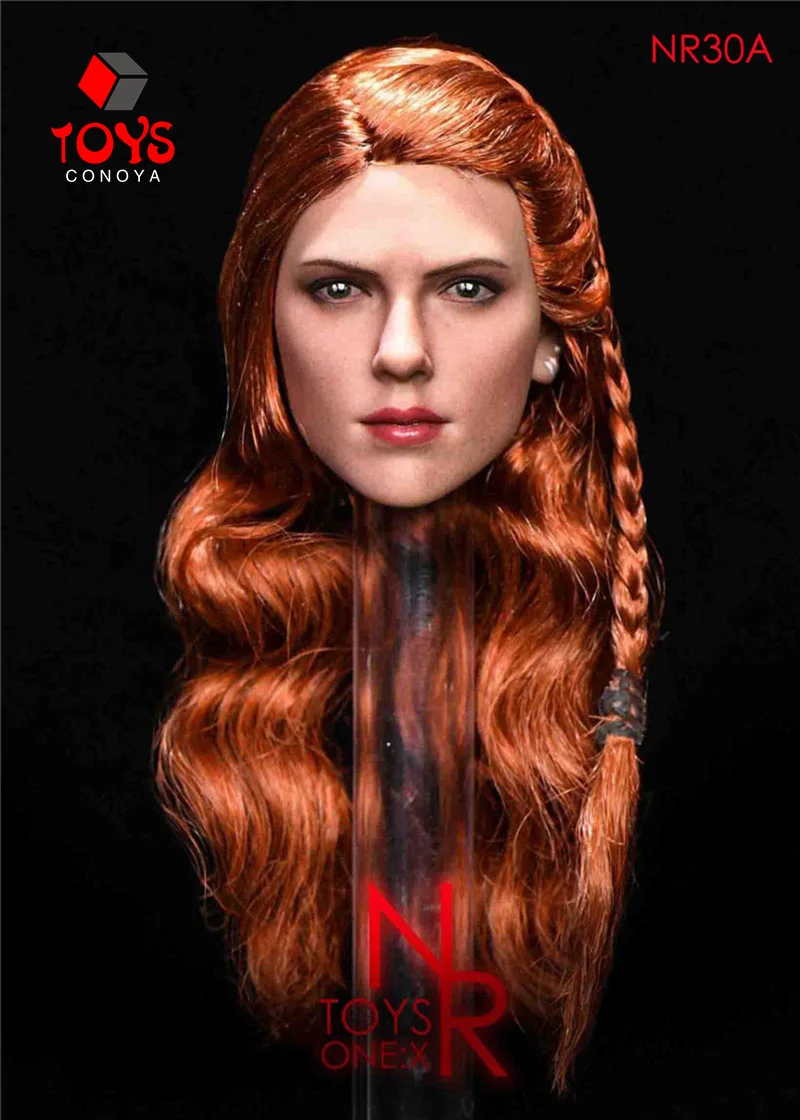 NRTOYS NR30 1/6 Scarlett Johansson Head Sculpt Female Agent Braid Head Carving Model Fit 12'' Soldier Action Figure Body