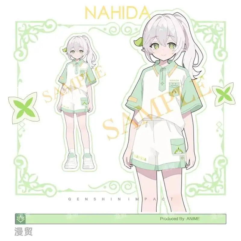 Game Genshin Impact Cosplay Nahida Women Girl Summer Loose Top Short Sleeved T-Shirt Full Set Carnival Costumes