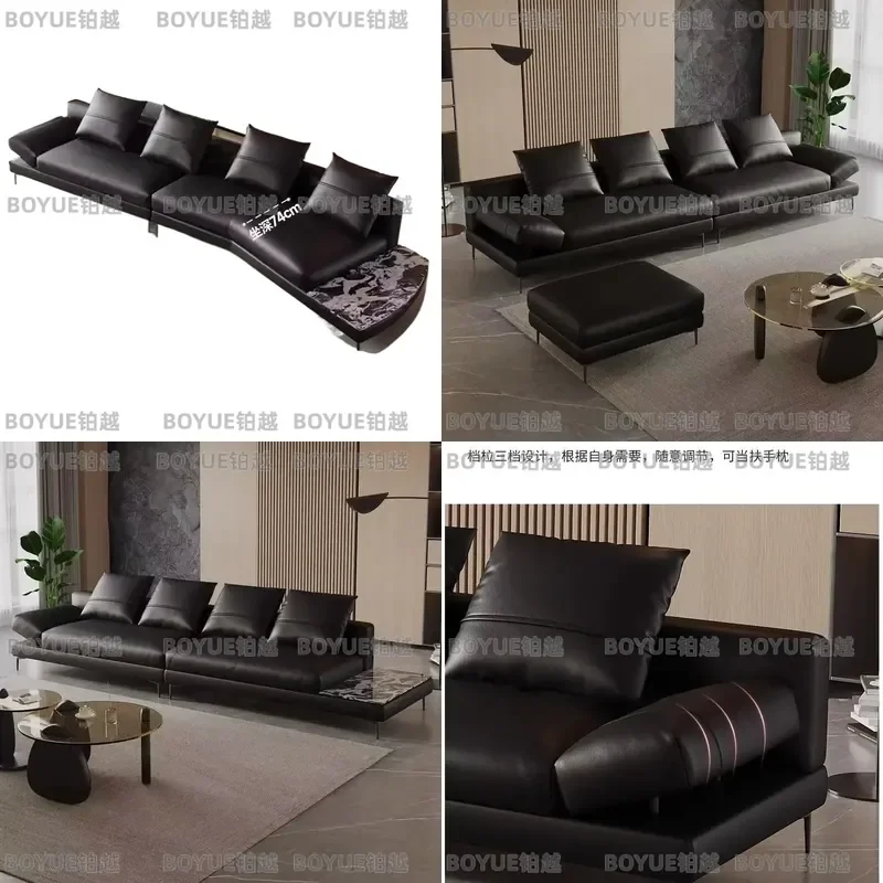 Modern Italian Leather Sofa Minimalist Detachable Chenille Fabric Living Room Furniture Comfortable Seating for Home Decor