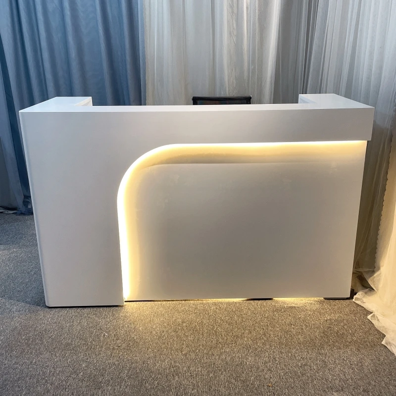 

Salon Drawer Simple Reception Desk Cash Console Store Small Reception Desk Information Beauty Comptoir Magasin Beauty Furniture