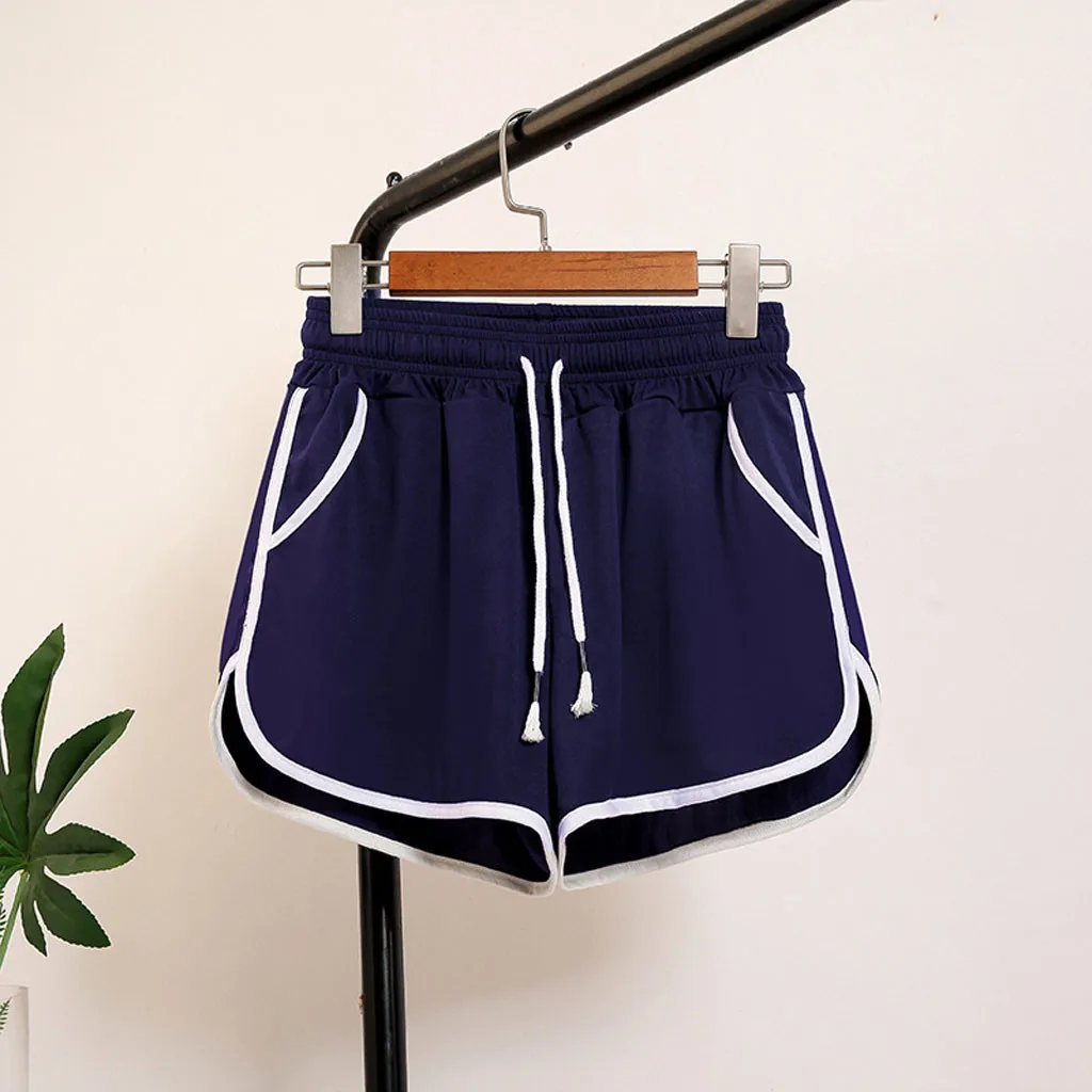 2025 New Women's Summer Casual Shorts Stripe Sports High Waist Loose Female Mini Shorts Korean Sweet Elastic Waist Wide Leg Pant