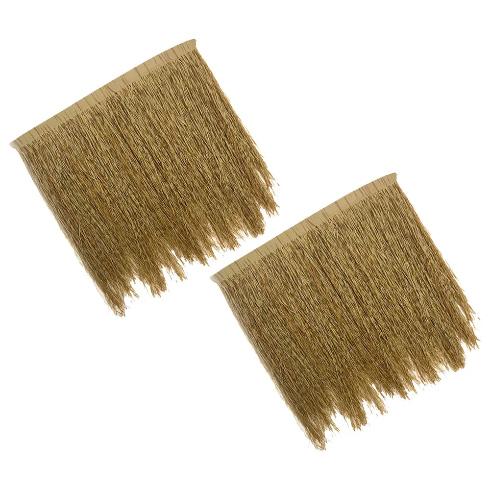 

2 Pcs Artificial Thatch Roof Tiles Simulated Straw Decorative Seaside Hut Grass Roof for Garden Landscaping PE