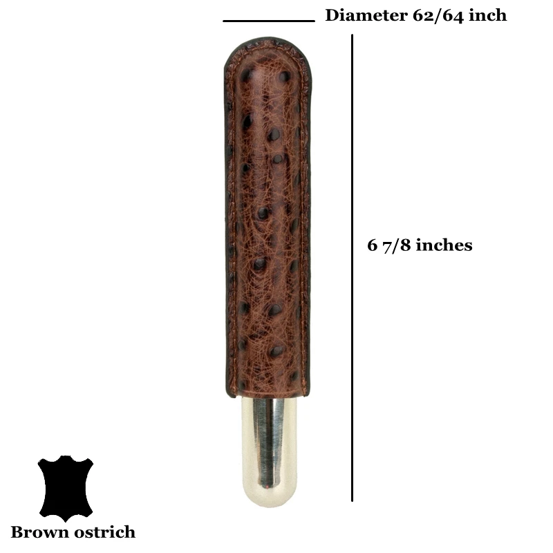 

Футляр для сигар из натуральной кожи с рисунком страуса, держатель для сигар из нержавеющей стали, мини-хьюмидор 20 мм, Лучший товар
