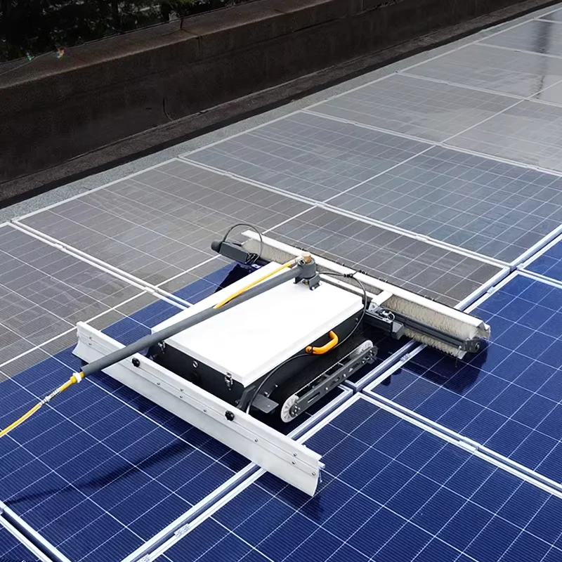 Remote Control Crawler Solar Cleaning Robot Photovoltaic Panel Washing Equipment 1200mm Cleaning Width 2200-2600 m/h Efficiency