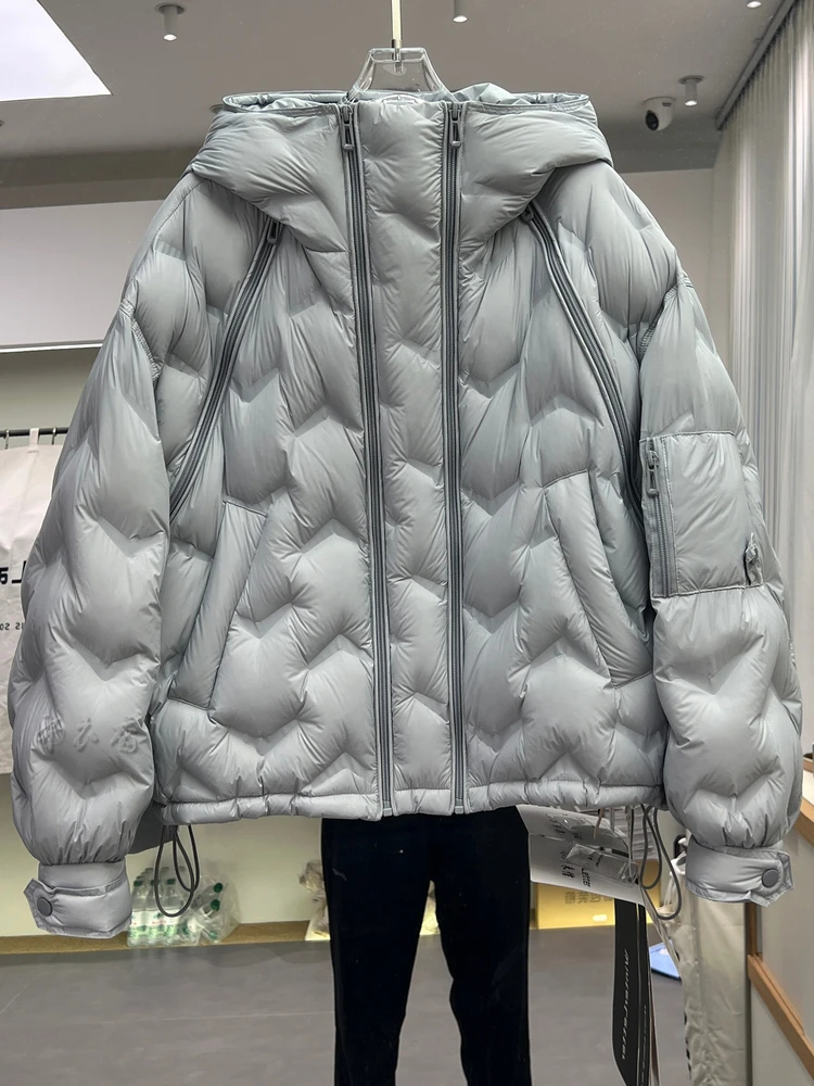 Lightweight Puffer Jaet Women's ort Sle 2025 Autumn Winter New 90% White Du down Hooded Warm Bread Coat Zipper