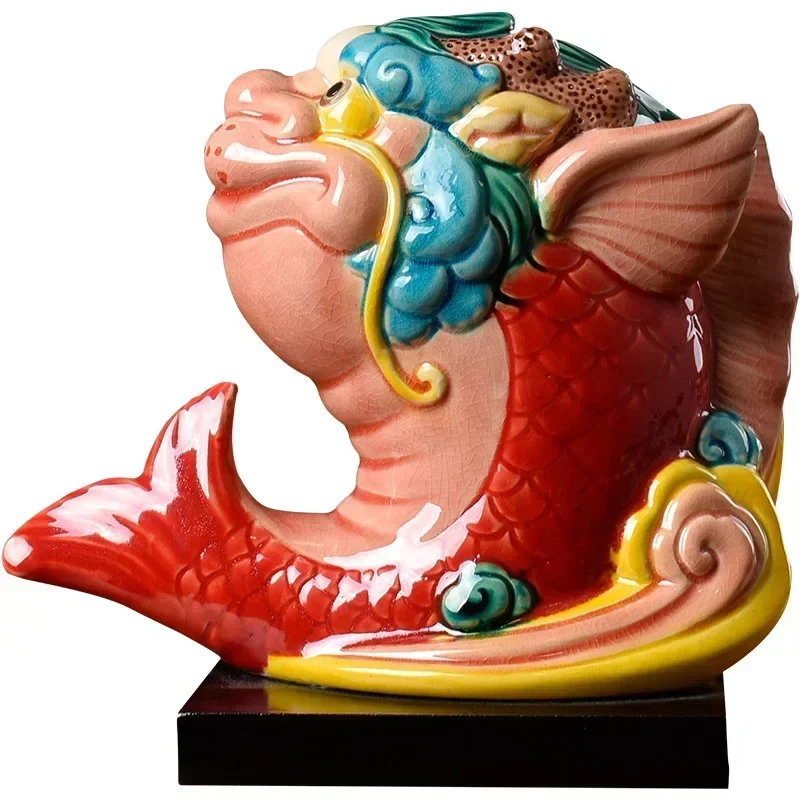 

Ceramics Fish-like dragon mascot statue Painted crafts Home living room bedroom lucky statueForbidden City Cultural Gifts