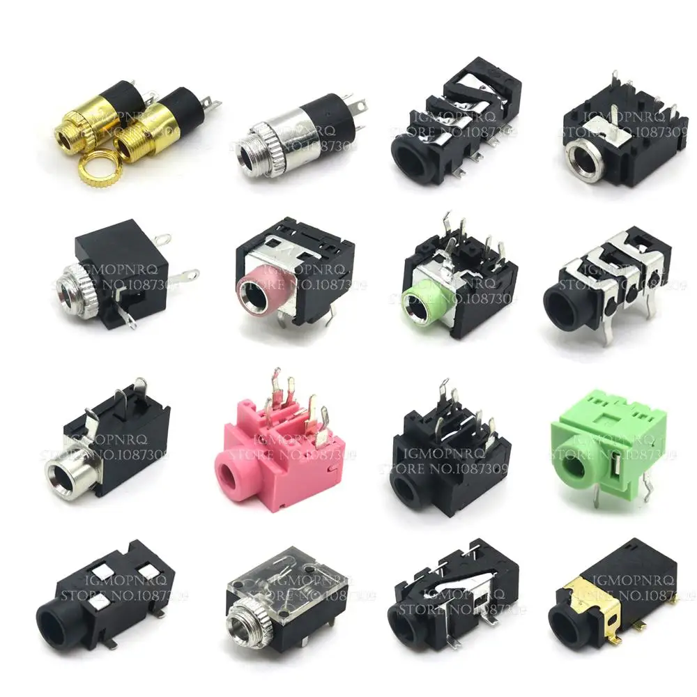 10PCS/lot Headphone jack 3.5mm PJ PJ313 PJ320 PJ326 PJ327 PJ358 PJ392 PJ342 Audio and video female dual channel stereo jack
