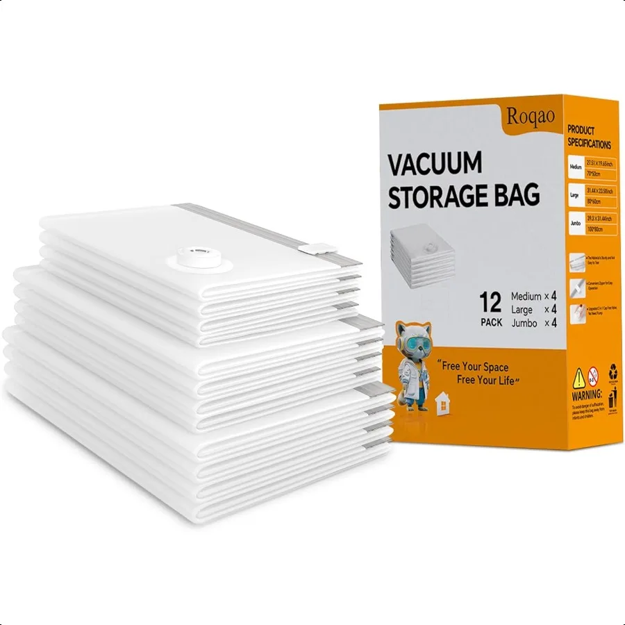 

Вакуумные пакеты для хранения 12, вакуумные пакеты для одежды, компактные вакуумные дорожные пакеты для Lage одеял, постельные принадлежности, одеяла