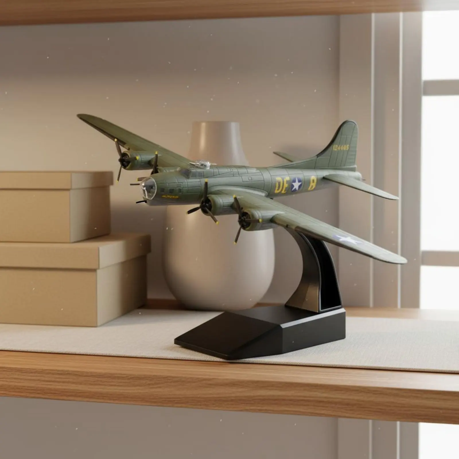 

Масштабная модель самолета-истребителя «Летающая крепость» 1:144, готовая к демонстрации, коллекционный предмет, модель военного самолета вне времени в масштабе 1:144