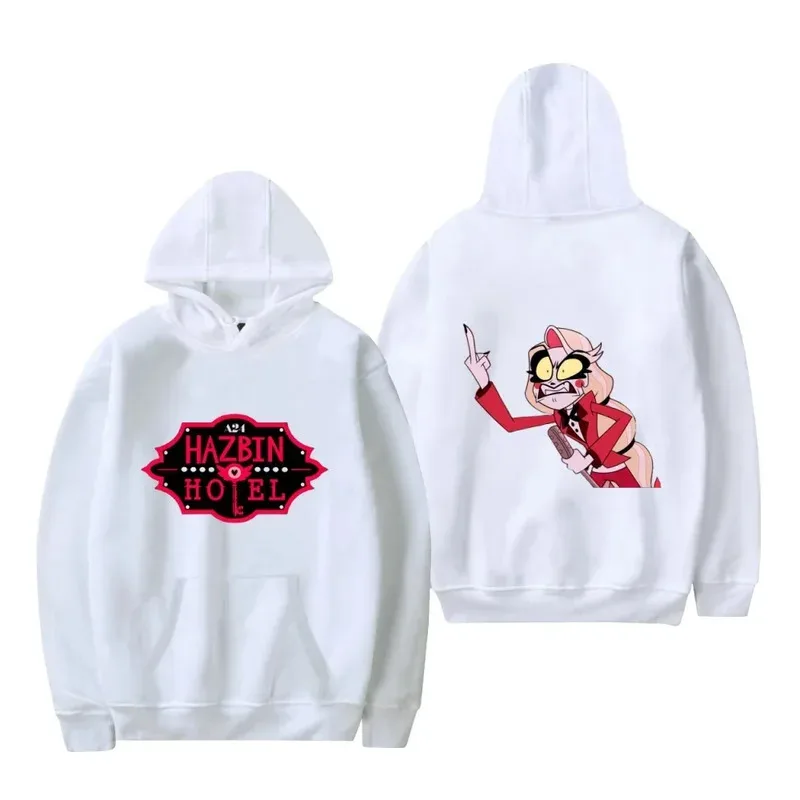 Anime dibujos animados Hazbin Hotel Charlie Morningstar Vaggie 3D estampado completo Sudadera con capucha pareja ropa de calle de moda Jersey Top