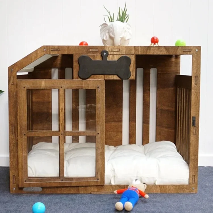 

Modern Dog Pet Furniture Wood Crate Pet House Furniture Indoor Dog House Wooden Dog House Crate Pet Fence