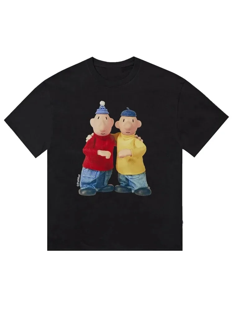 Tendenza moda manica corta personaggio anime stampa casual carino t-shirt girocollo casual allentato streetwear da donna