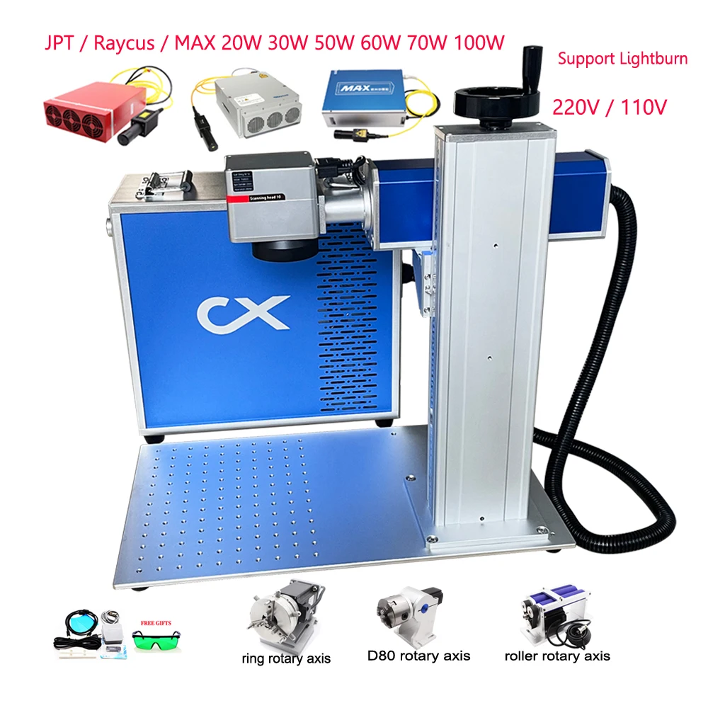 JPT MOPA M7 30W 60W 100W Fiber Laser Marking Machine Raycus 20W 30W 50W Stainless Steel Engraver Metal Business Cards Silver