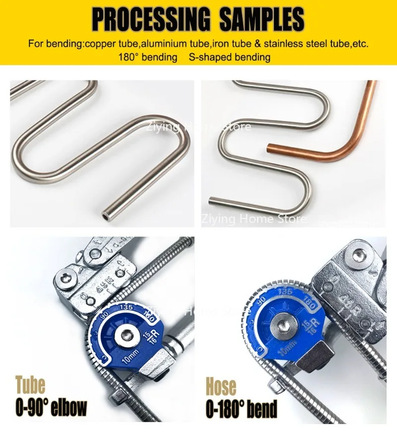 

Подходит для 180° ° Сверхмощный мощный гибочный станок для железных труб диаметром 10 мм, 3/8 дюйма, CT-365-06.