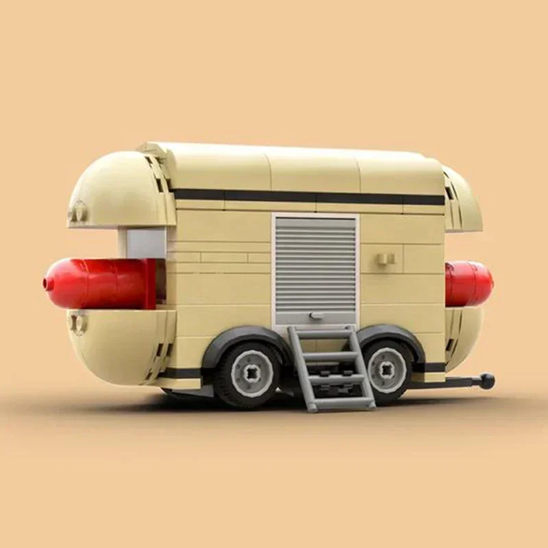 Moc Mattoni da costruzione Modello di auto da città Hot Dog Fast Food Camion Tecnologia Blocchi modulari Regali Giocattoli di Natale Set fai da te Assemblaggio