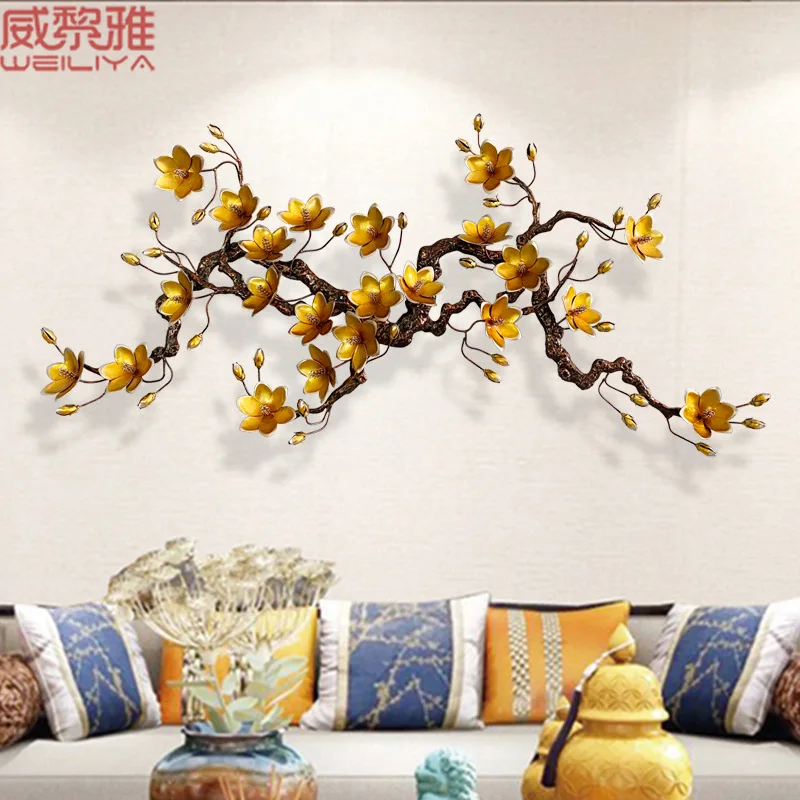 European wrought iron creative soft homehotel magnolia living room wall decoration