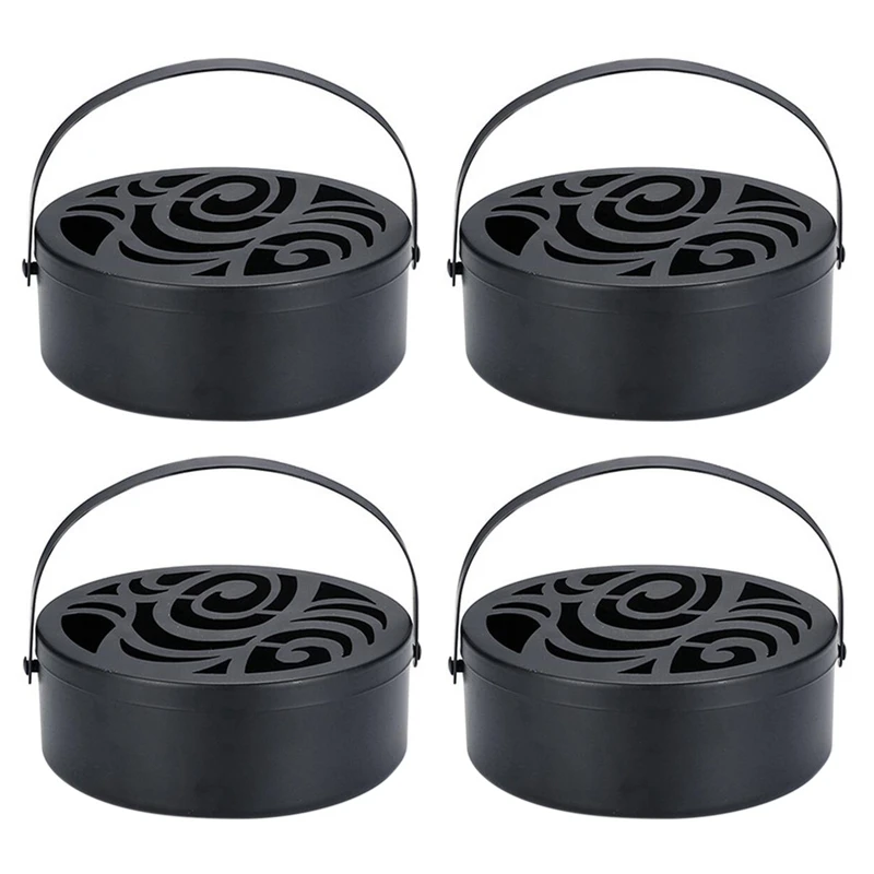 

4X Metal Portable Mosquito Coil Holder,Household Mosquito Repellent Box,Classical Design Portable Mosquito Coil Holder