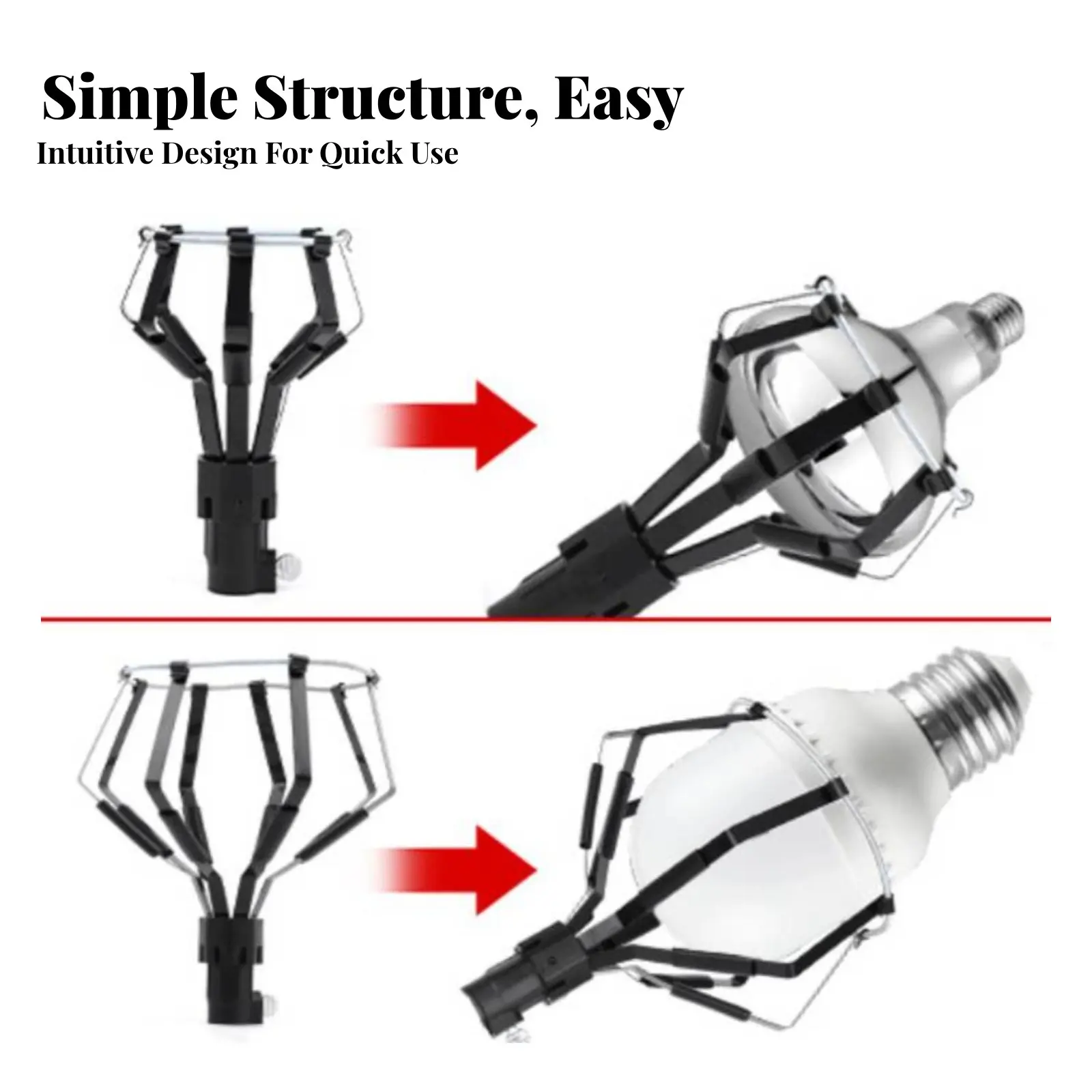 High Ceiling Bulb Changer Kit No Ladder Needed Telescopic Lamp Bulb Changer Telescopic Bulb Remover for Elderly