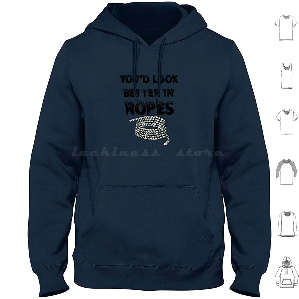 Copy Of Collar & Cuffs House Rules Female Hoodies Long Sleeve Bdsm Bondage Rope Ropes Tied Up Tied Submissive Male