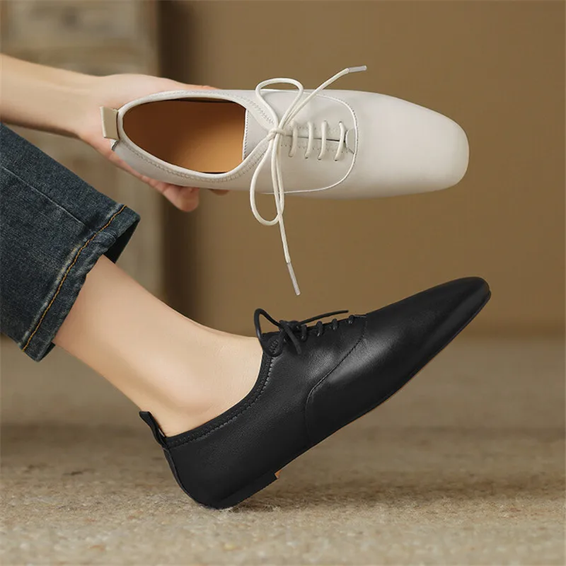 

Новые кружевные лоферы из натуральной кожи, весна/осень, женские туфли-лодочки на низком каблуке с круглым носком, женская обувь, удобные туфли на плоской подошве