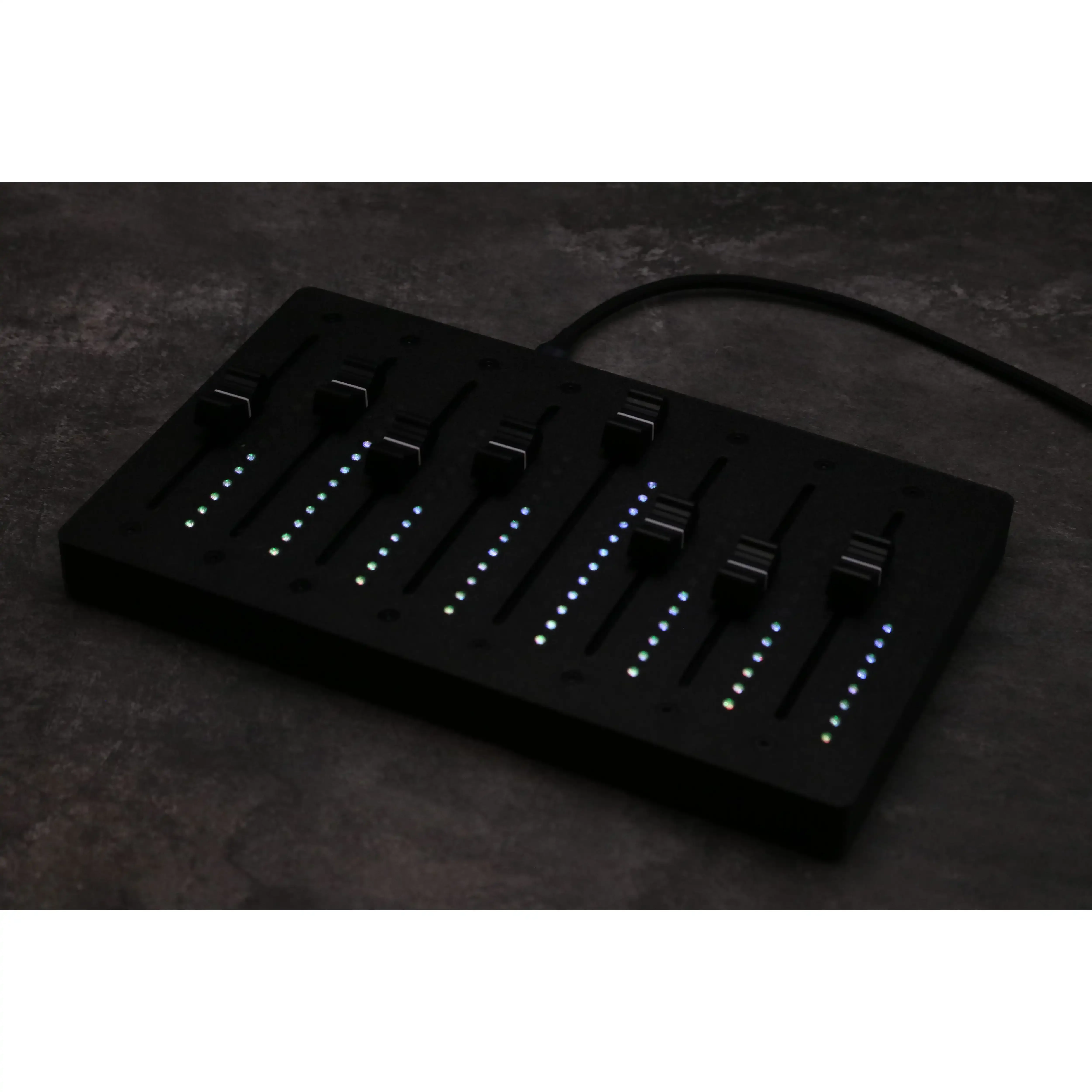EM-VU8 8 Track MIDI Controller VU Level Indicator Light 10cm Fader CC Expression Envelope Drawing DAW Mix Tool