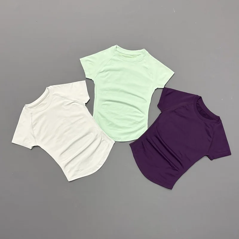 HISTELLO Kurzarm-Fitness-T-Shirt, schnell trocknend, schmale Passform, atmungsaktiv, nahtlos, für Training, Yoga, Fitness, Laufen, Freizeit, Sport – Detail 5
