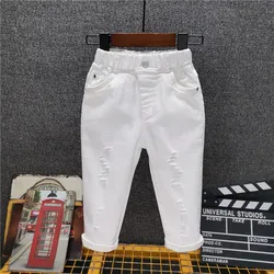 Spring Autumn Kids Clothes Boys Pants Solid Children Pants for Baby Girls Trousers Toddlers White Black Fashion Pencil Pants