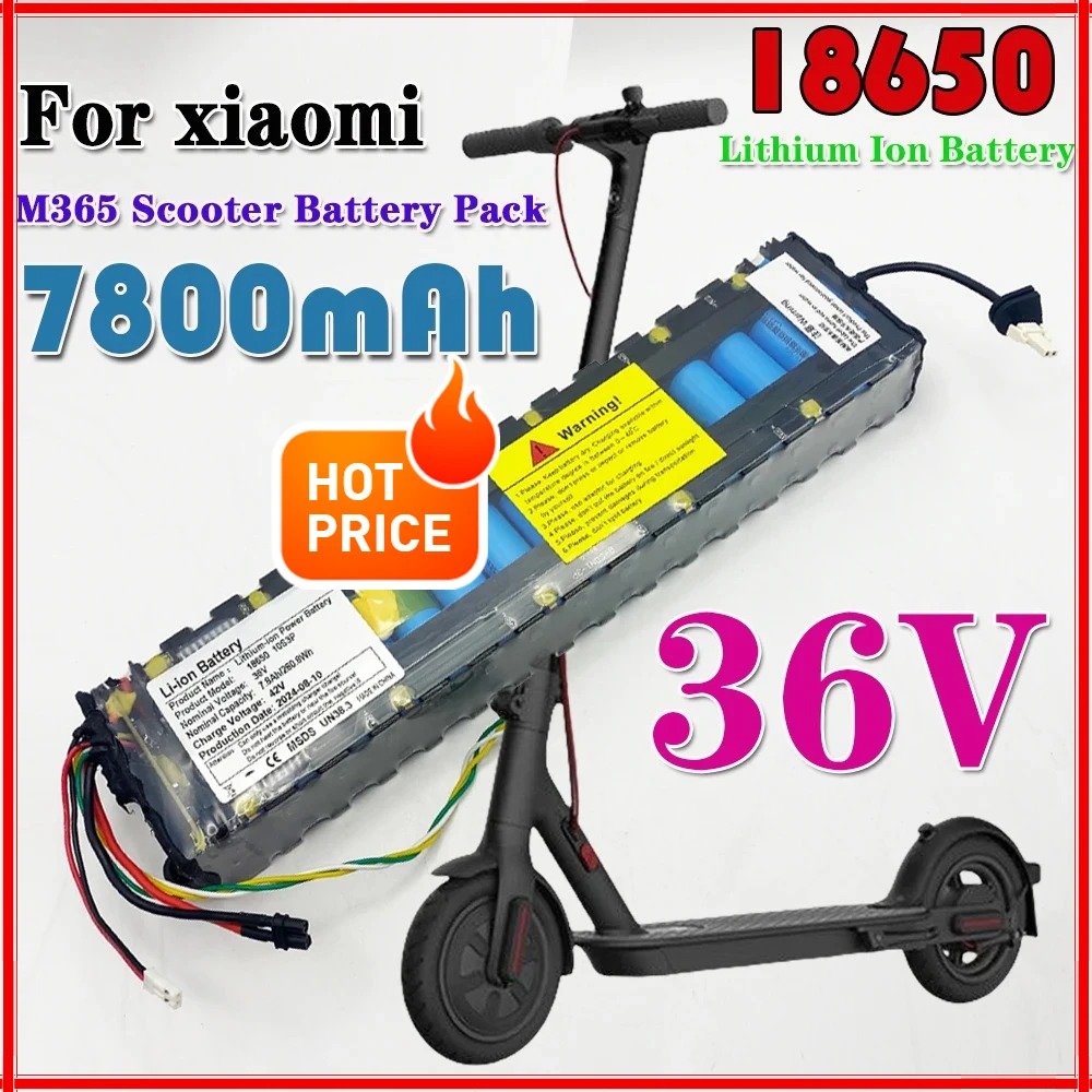 

18650 36V 7800mAh Battery Pack 10S3P for Xiaomi M365 Electric Scooter NE1003-H Cell Communication Interface Discharge Tail Light