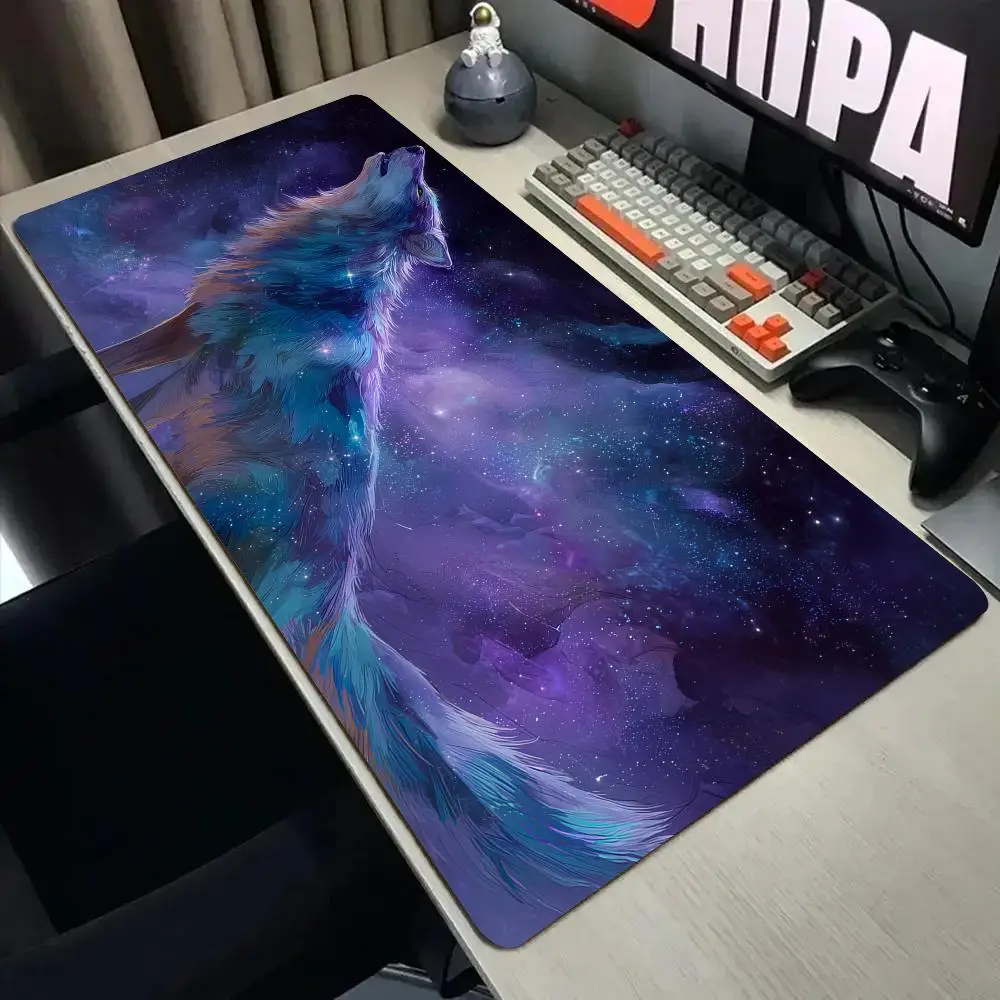 

Fantasy Galaxy Wolf gaming Mouse Pad Desk Mat with Stitched Edge Non-Slip gaming mats pc accessories keyboard desk pad mauspad