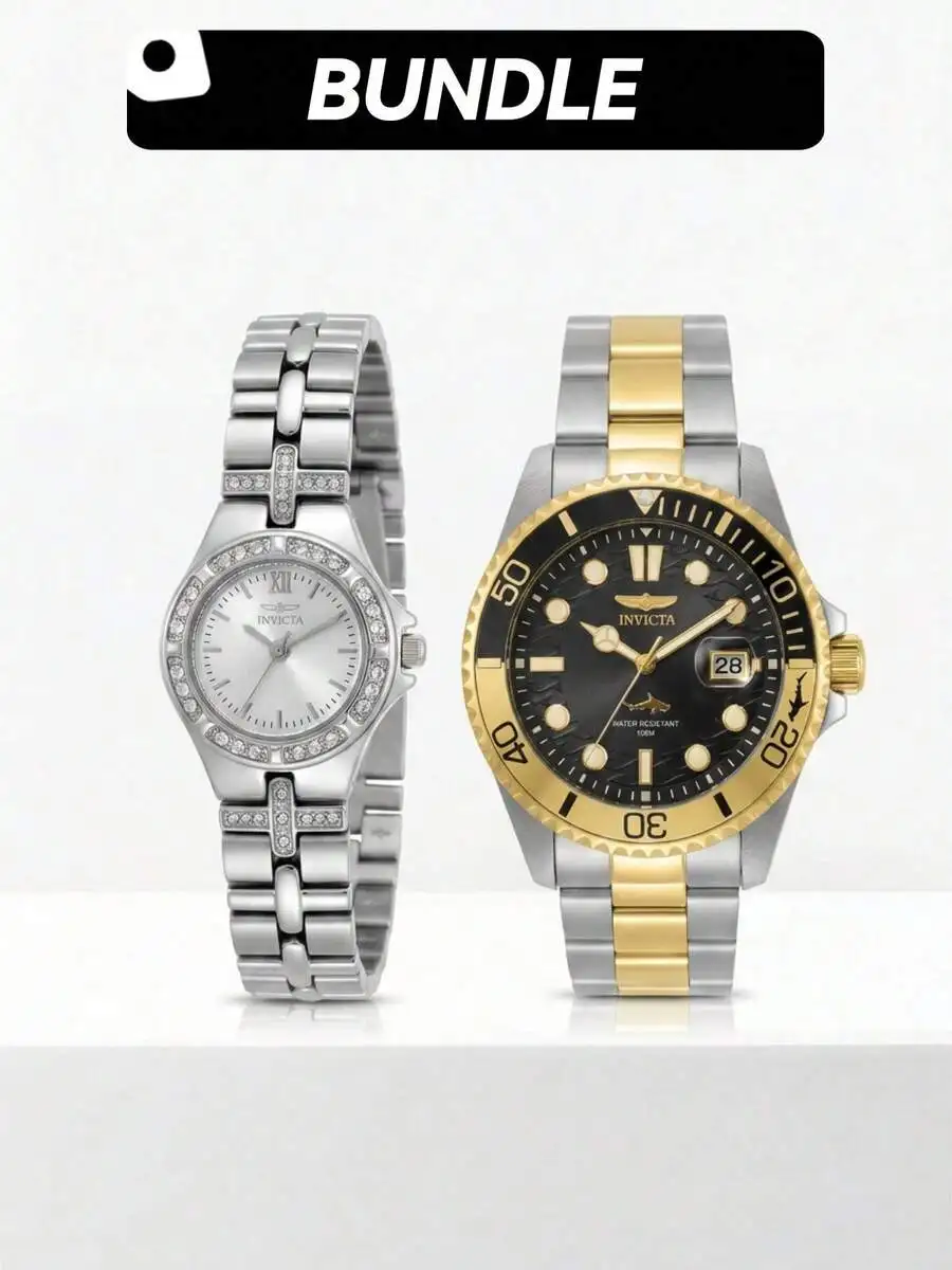 Invicta Authentic Women's Quartz Watch 843836001328 Silver Stainless Steel Bracelet Waterproof 3-Hand Analog Timepiece - Summer