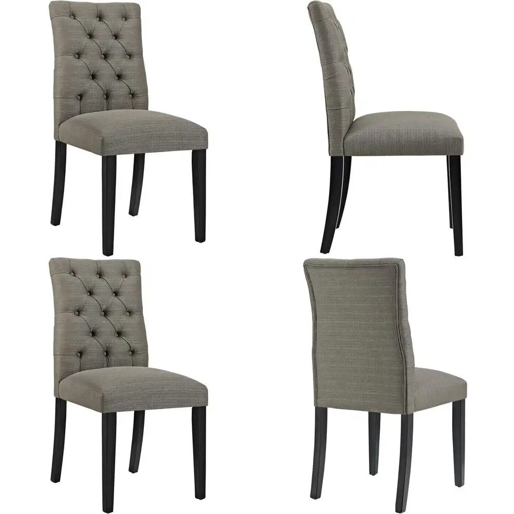 

Modern Tufted Button Upholstered Fabric Parsons Chair, Dining, Granite