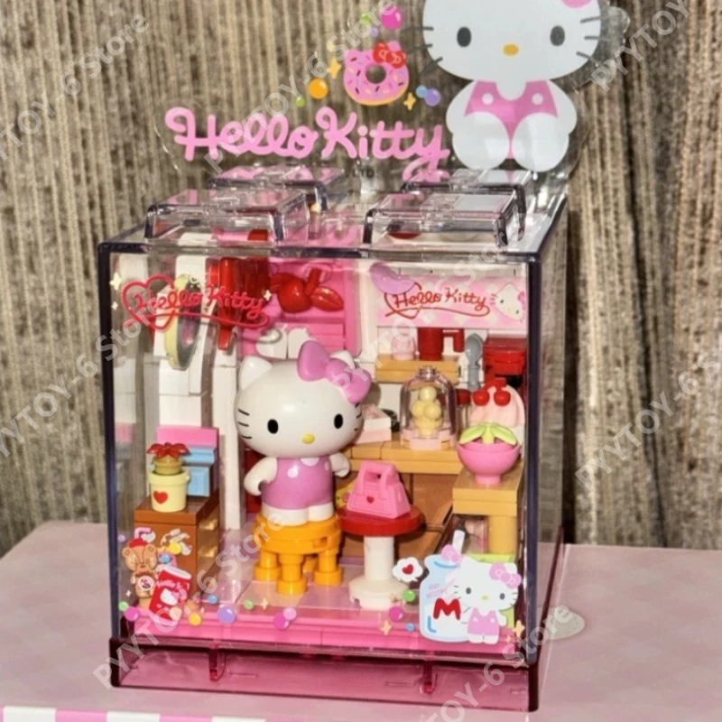

Набор для сборки фигурок Sanrio Mengdong Store BOX Series, конструктор, украшение, анимационная игрушка, подарок на день рождения для девочек