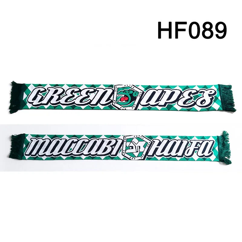 145*18 cm Size Maccabi Haifa Green Apes Scarf for Fans Double-faced Knitted Flag Banner HF089