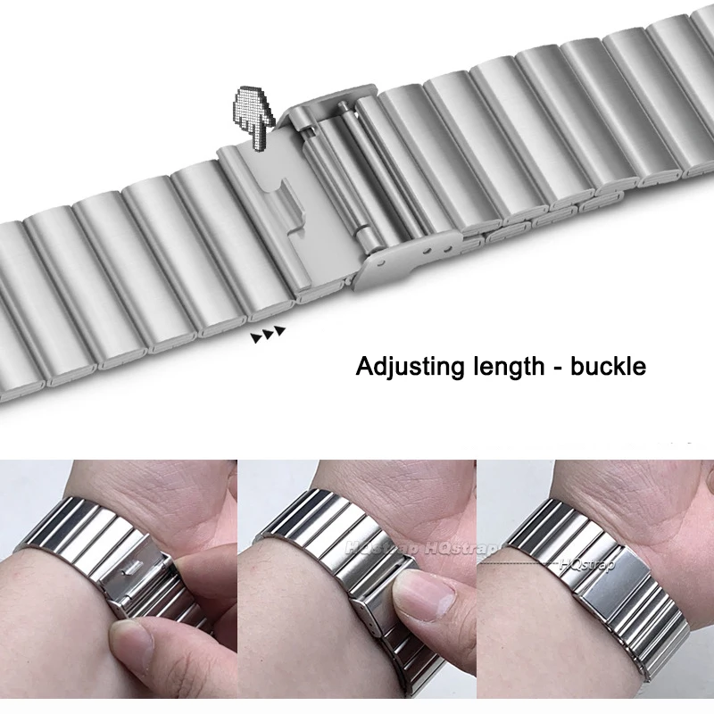 Metal Watch Band 20mm 22mm Quick Release Stainless Steel Universal Wristband Men Women Bracelet Bamboo Style Belt  Accessories