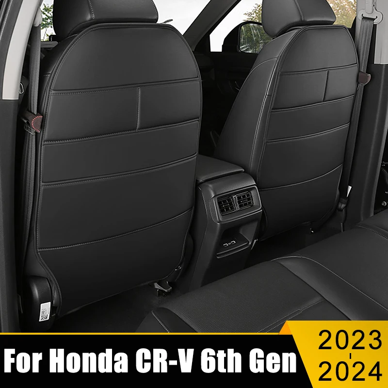 

Car Accessories For Honda CR-V 6th 2023 2024 2025 CRV Hybrid PU Leather Seat Back Protector Cover Children Baby Kick-Proof Mats