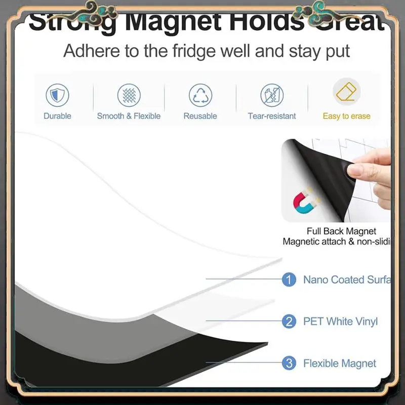 ASMA-4 PCS Placa branca magnética de apagamento a seco Tecnologia resistente a manchas, 12 x 8 polegadas