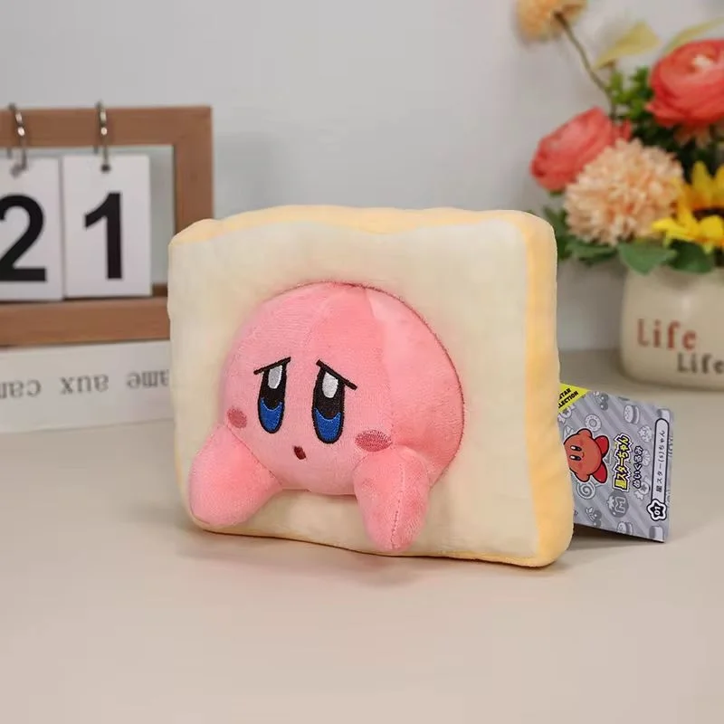 13cm Small Cartoon Anime Cute Bread Star Kirby Plush Doll Pink Detachable Kirby Plush Star Kirby Toast Combination Toy Doll