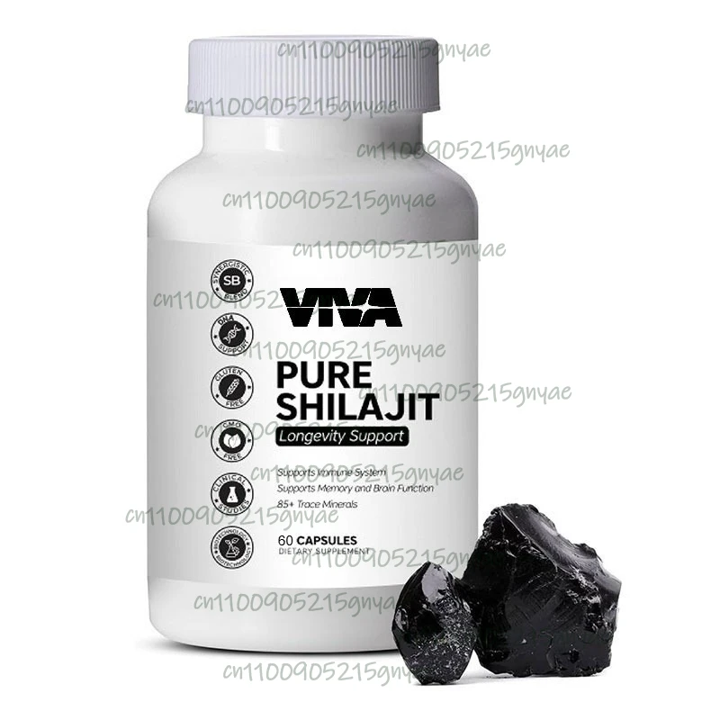 

Natural Shilajit supplement, 24000 milligrams Shilajit maximum potency, energy booster, containing 9-in-1 complex, 60 capsules